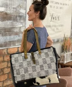 Myra Bag ACCESSORIES Neutral Square & Hairon Weekender Bag