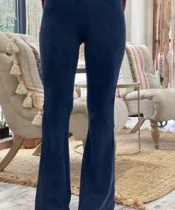 Fashiongo: Chatoyant Washed Bell Bottom Flare Pants In Dark Blue BOTTOMS