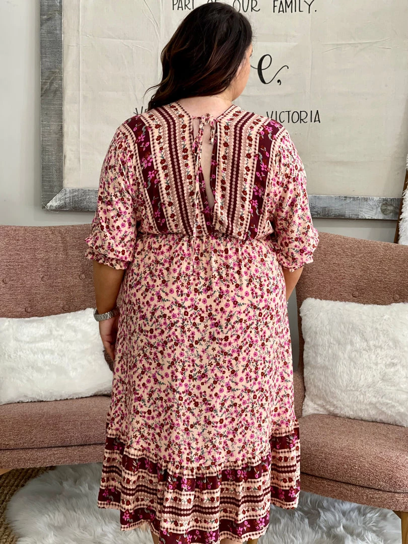 Fashingo: Umgee Floral Border Print High Low Hem Maxi Dress DRESSES + ROMPERS 2 Fashingo: Umgee Floral Border Print High Low Hem Maxi Dress DRESSES + ROMPERS