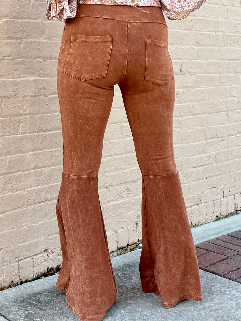 Fashiongo: Chatoyant Washed Bell Bottom Flare Pants With Pockets In Pumpkin Spice 3 Fashiongo: Chatoyant Washed Bell Bottom Flare Pants With Pockets In Pumpkin Spice