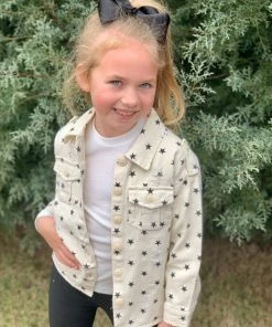 Oddi Distressed Star Printed Jacket GIRLS