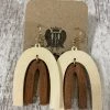Golden Stella Wood Two Tone Arch Earrings In Ivory ACCESSORIES