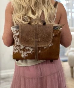 Myra Bag Leather Flap Hairon Backpack ACCESSORIES