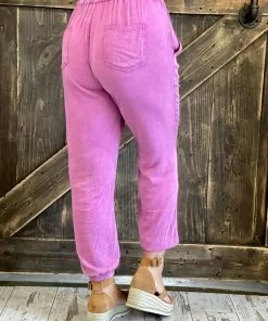 EE:Some BOTTOMS Washed Drawstring Jogger Pants In Orchid