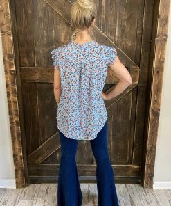 Fashiongo: Chatoyant Washed Bell Bottom Flare Pants With Pockets In Dark Blue BOTTOMS