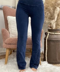 Fashiongo: Chatoyant Washed Slim Bootcut Pants In Electric Blue