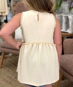 Hayden Of Los Angeles Crochet Trim Babydoll Tank Top GIRLS 6 Hayden Of Los Angeles Crochet Trim Babydoll Tank Top GIRLS