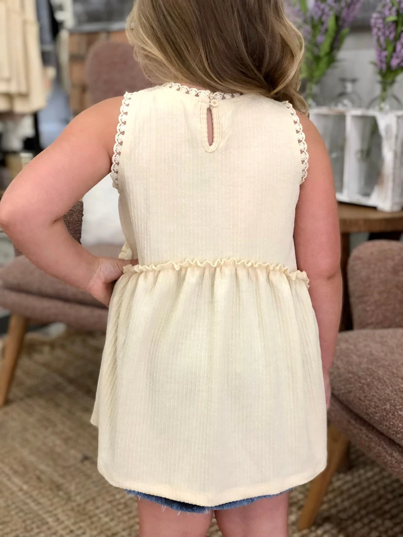 Hayden Of Los Angeles Crochet Trim Babydoll Tank Top GIRLS 3 Hayden Of Los Angeles Crochet Trim Babydoll Tank Top GIRLS