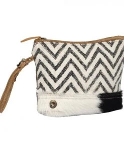 Myra Bag ACCESSORIES Chevron Rug & Hairon Wristlet Pouch