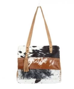 Myra Bag ACCESSORIES Multi Color Striped Hairon Shoulder Bag