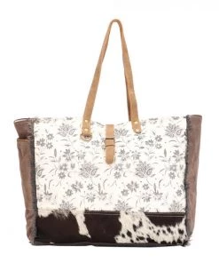 Myra Bag Floral Canvas & Hairon Weekender Bag ACCESSORIES