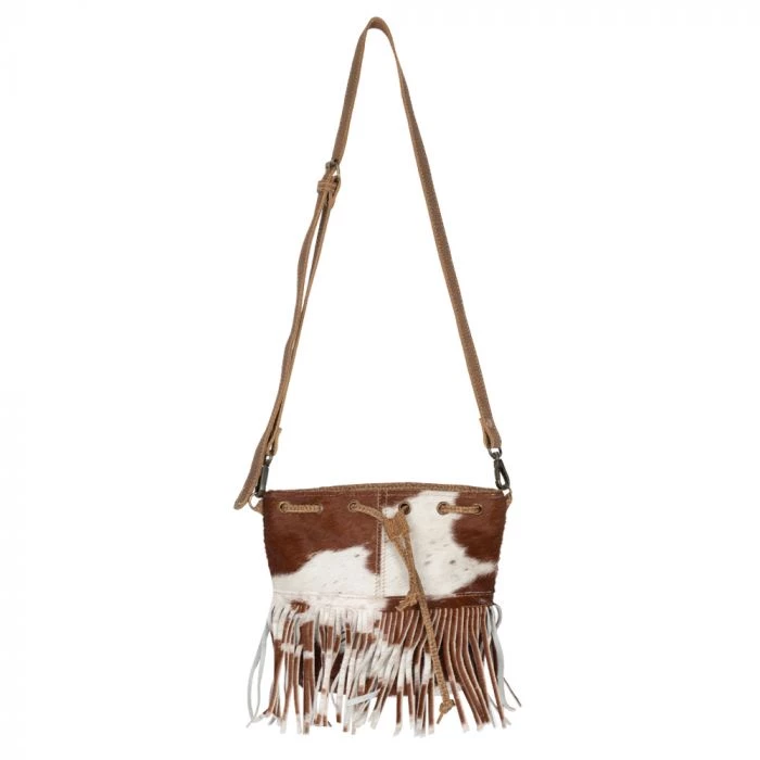 Myra Bag ACCESSORIES Brown & White Fringe Hairon Crossbody Purse 3 Myra Bag ACCESSORIES Brown & White Fringe Hairon Crossbody Purse