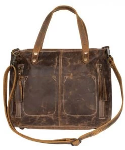 Myra Bag Double Zipper Leather Bag ACCESSORIES