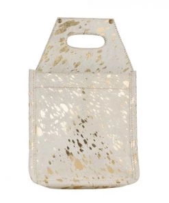 Myra Bag Leather & Hairon 6 Pack Beer Caddy In White GIFTS