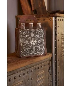 Myra Bag Leather & Canvas 6 Pack Beer Caddy GIFTS