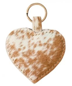 Myra Bag Hairon Heart Key Fob In Tan BAGS + BACKPACKS
