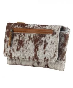 Myra Bag Leather & Hairon Wallet In Brown