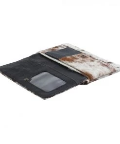 Myra Bag Leather & Hairon Wallet In Brown