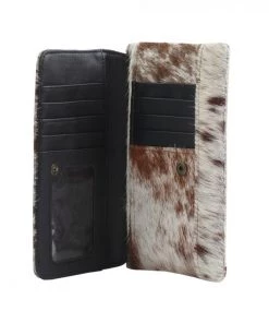 Myra Bag Leather & Hairon Wallet In Brown