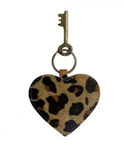 Myra Bag BAGS + BACKPACKS Hairon Heart Key Fob In Leopard