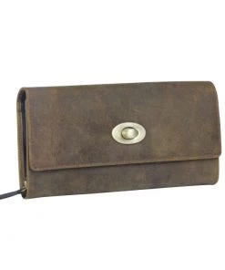 Myra Bag Twist Front Wallet In Brown Leather ACCESSORIES