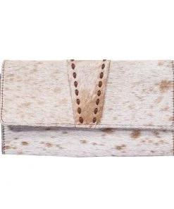 Myra Bag Stitched Hairon Wallet In Brown ACCESSORIES