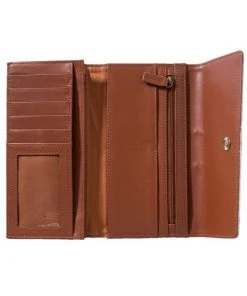 Myra Bag Stitched Hairon Wallet In Brown ACCESSORIES