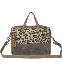 Myra Bag Leopard Hairon & Leather Laptop Bag