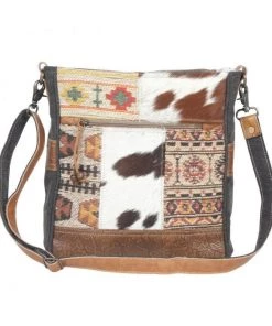 Myra Bag ACCESSORIES Mixed Print Rug & Hairon Shoulder Bag