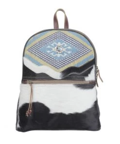 Myra Bag ACCESSORIES Diamond Canvas & Hairon Backpack