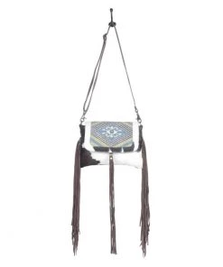 Myra Bag Front Flap Hairon Purse With Fringe