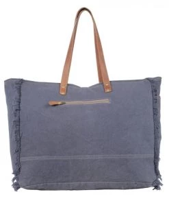 Myra Bag Aztec Print Rug & Tooled Leather Weekender Bag ACCESSORIES