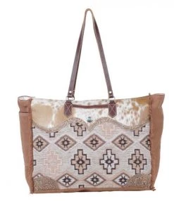 Myra Bag ACCESSORIES Tooled Leather Rug & Hairon Weekender Bag