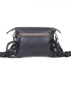 Myra Bag Tooled Leather Flap Hairon Fringe Purse